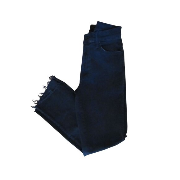 Mother Insider Crop Step Distressed Fray Black Jeans SZ 29 - Picture 8 of 11